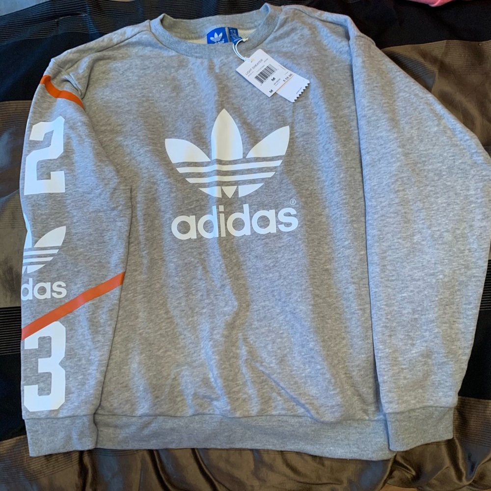 Light Grey Adidas Logo Sweatshirt